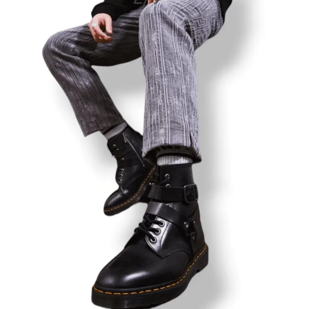 Dr. Martens Cristofor Leather Harness Lace Up Boots